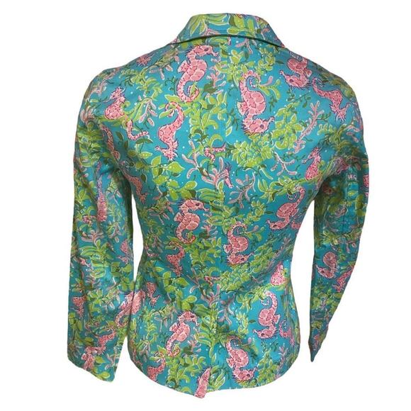 NWT Bamboo Traders Floral Blazer Jacket Size Petite XS Colorful Button Front - Picture 3 of 9